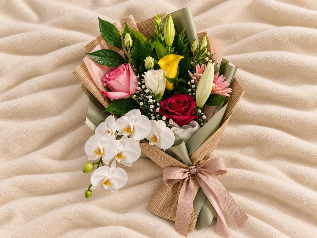 Florist-selected bouquet in seasonal colours